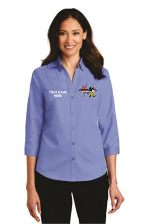 Ladies 3/4 Sleeve Twill Shirt L665 (The Royal) Ladies 3/4 Sleeve Twill Shirt L665 (The Royal)