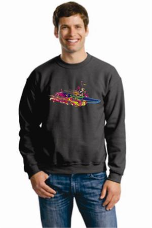 Dark Heather Sweatshirt with kayaker